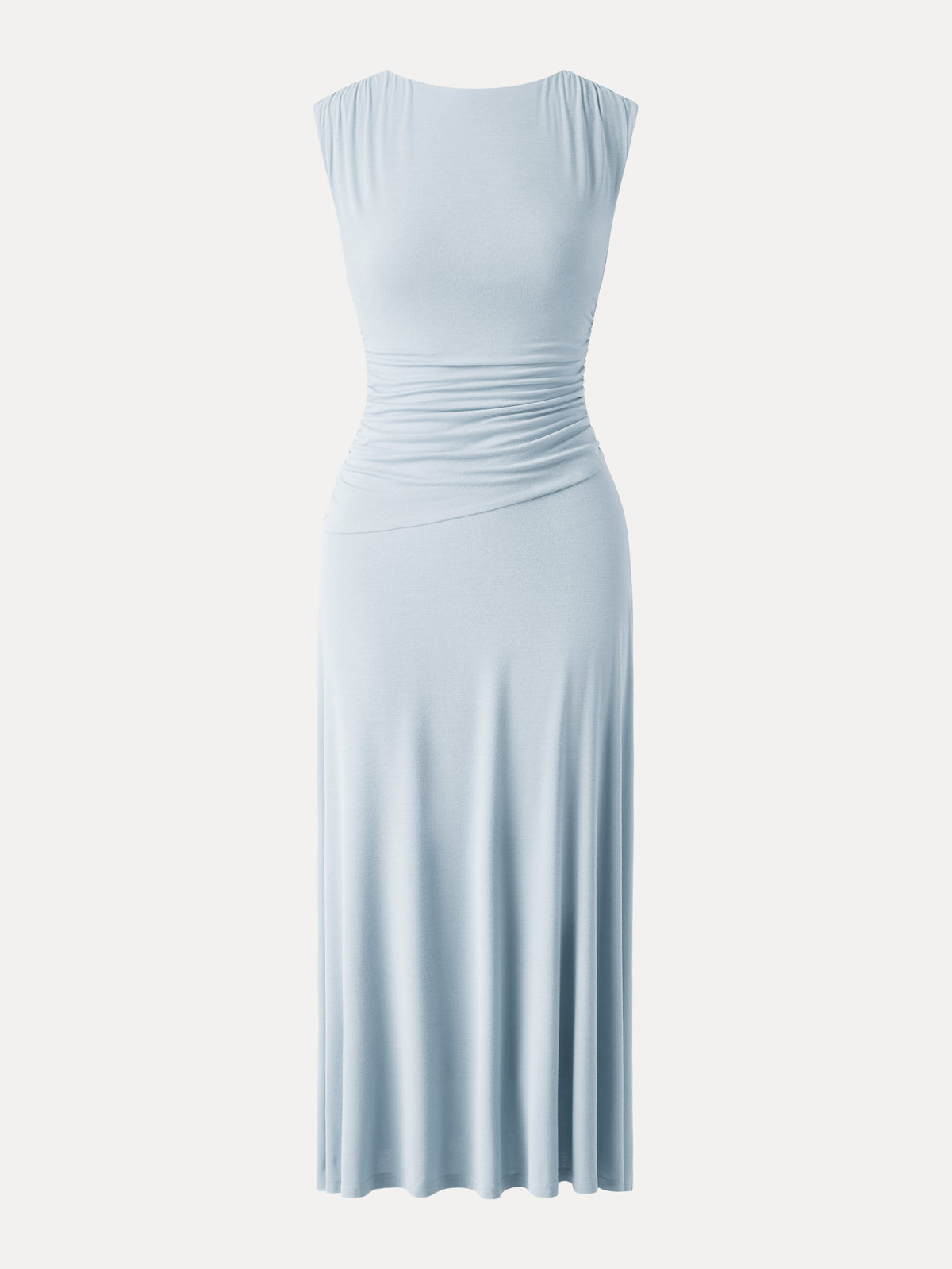 Vestido maxi fruncido lateral de sensación fresca