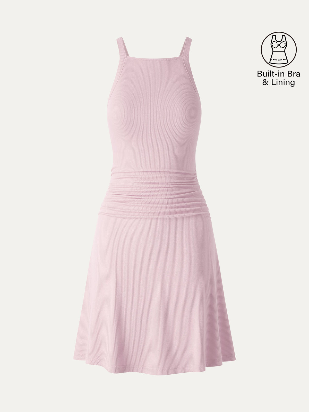 Vestido brami mini de cuello cuadrado fruncido, tacto fresco