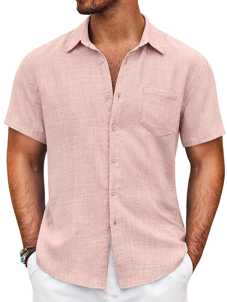 Camisa texturizada de manga corta con botones