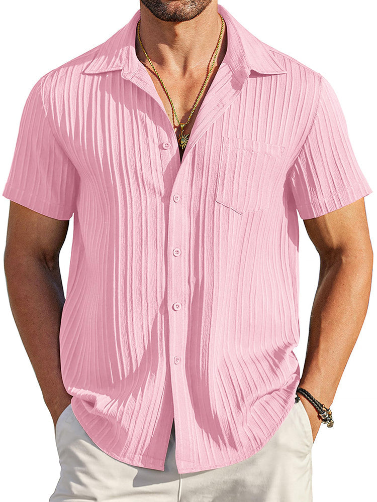 Camisa texturizada de botones casual
