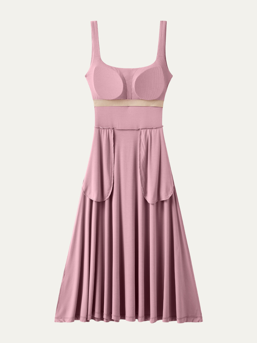 Vestido brami midi vaporoso de cuello cuadrado