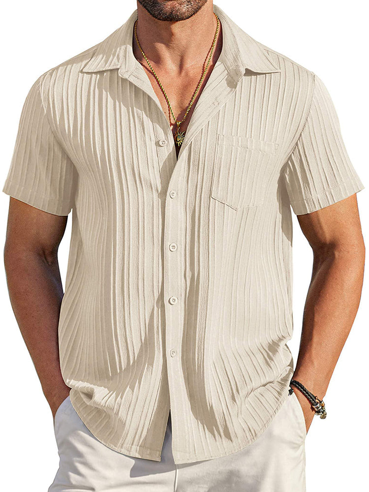 Camisa texturizada de botones casual