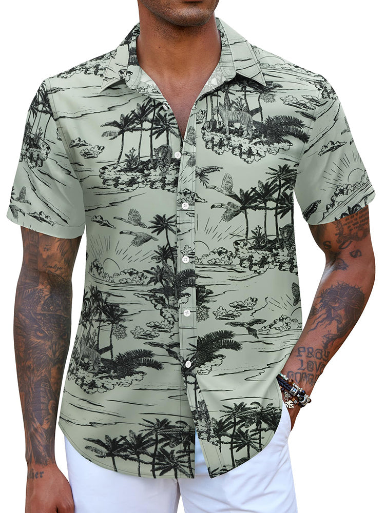 Camisa hawaiana estampada de vacaciones