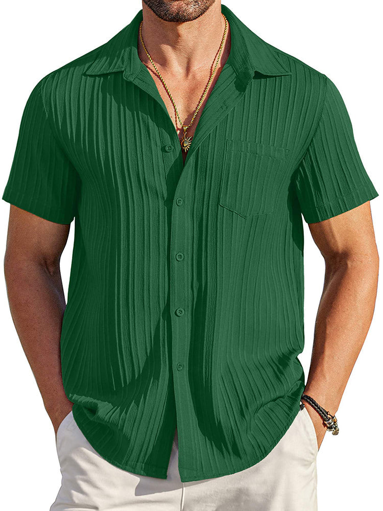Camisa texturizada de botones casual