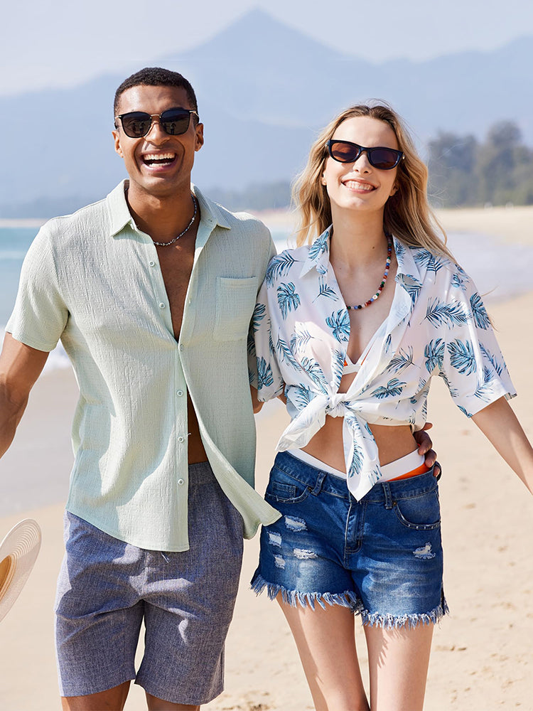 Camisa hawaiana estampada casual
