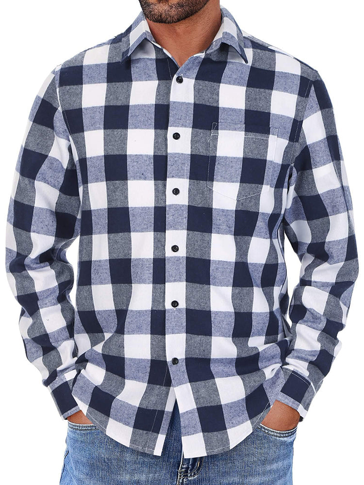 Camisa de franela a cuadros de botones