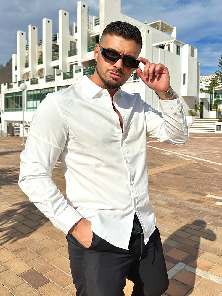 Camisa de vestir casual de botones