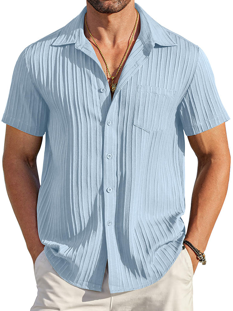 Camisa texturizada de botones casual