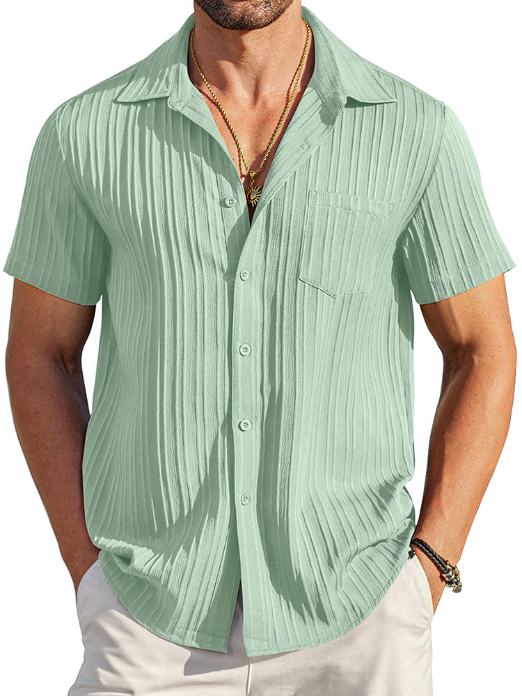 Camisa texturizada de botones casual