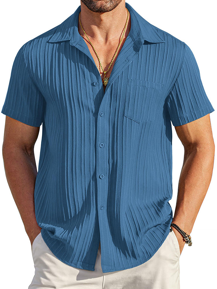 Camisa texturizada de botones casual