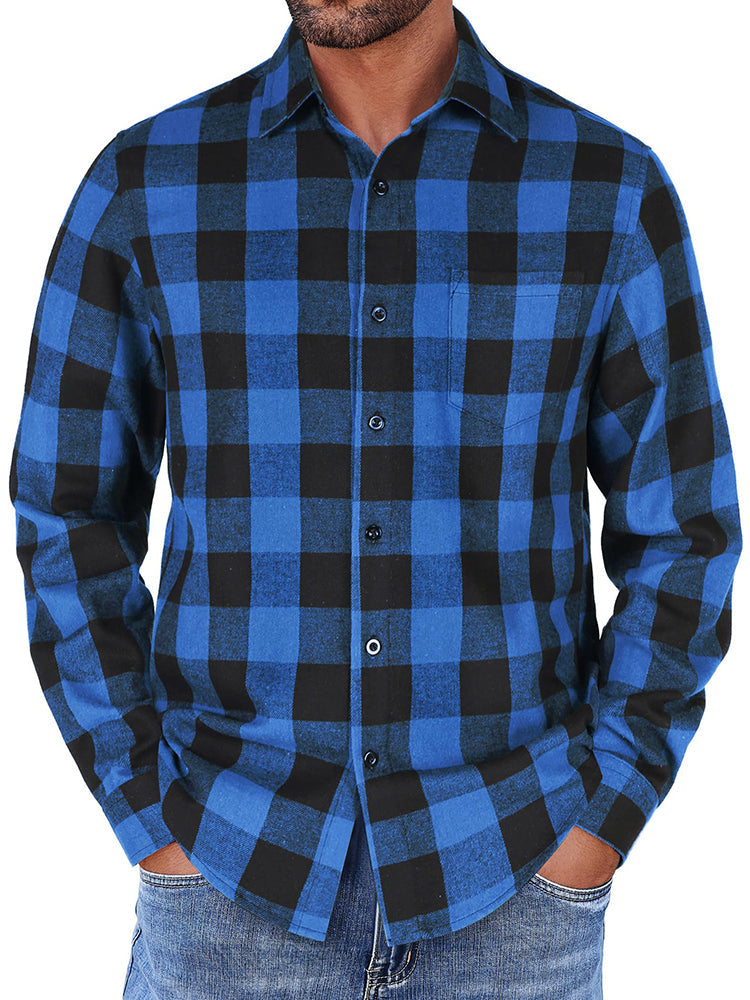 Camisa de franela a cuadros de botones