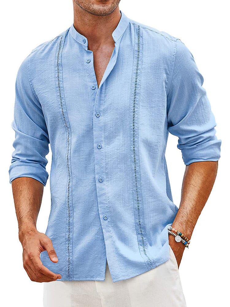 Camisa guayabera cubana de lino bordada