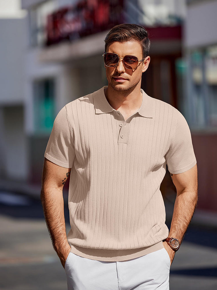 Polo de punto canalé casual