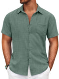 Camisa texturizada de manga corta con botones