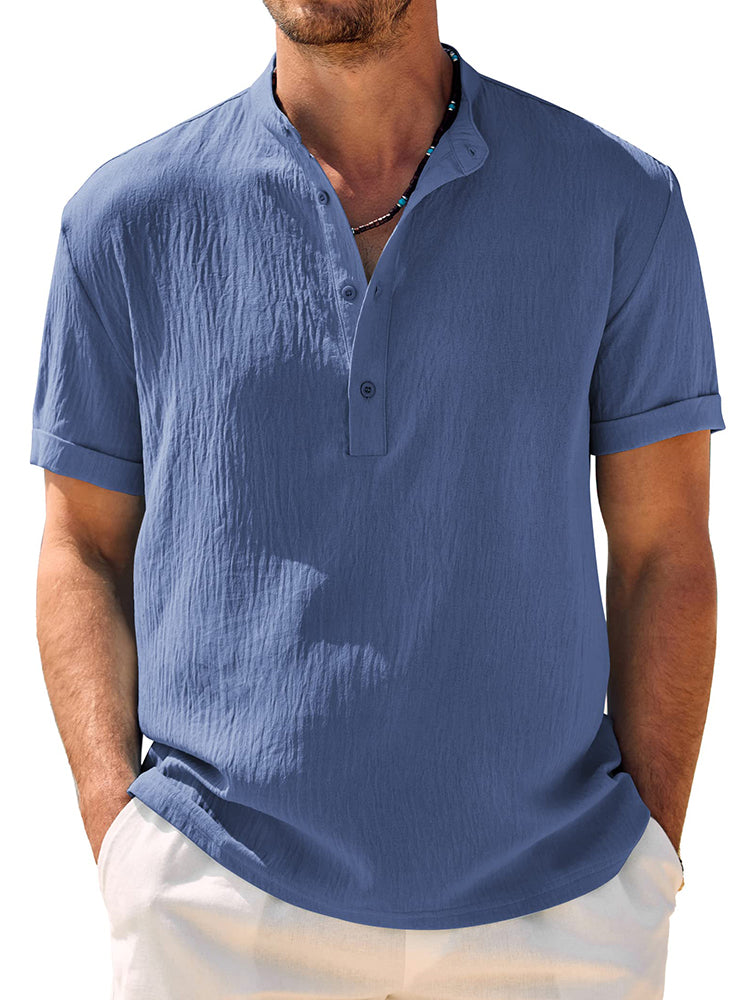 Camisa henley suave y transpirable