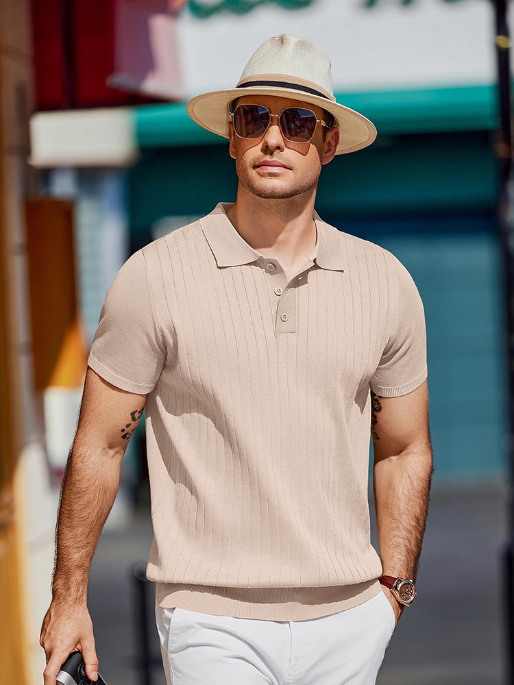 Polo de punto canalé casual