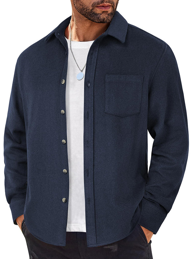 Camisa de franela casual de manga larga