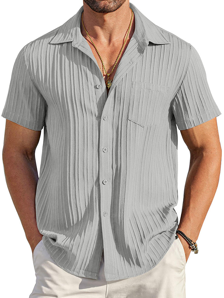 Camisa texturizada de botones casual