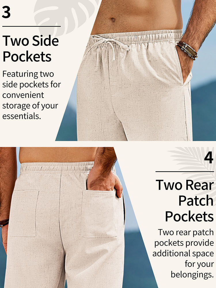 Pantalón de lino para playa y yoga