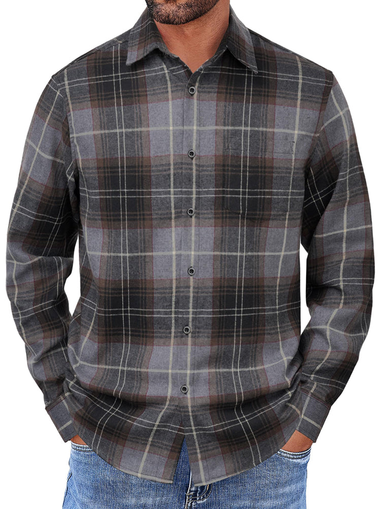 Camisa de franela a cuadros de botones