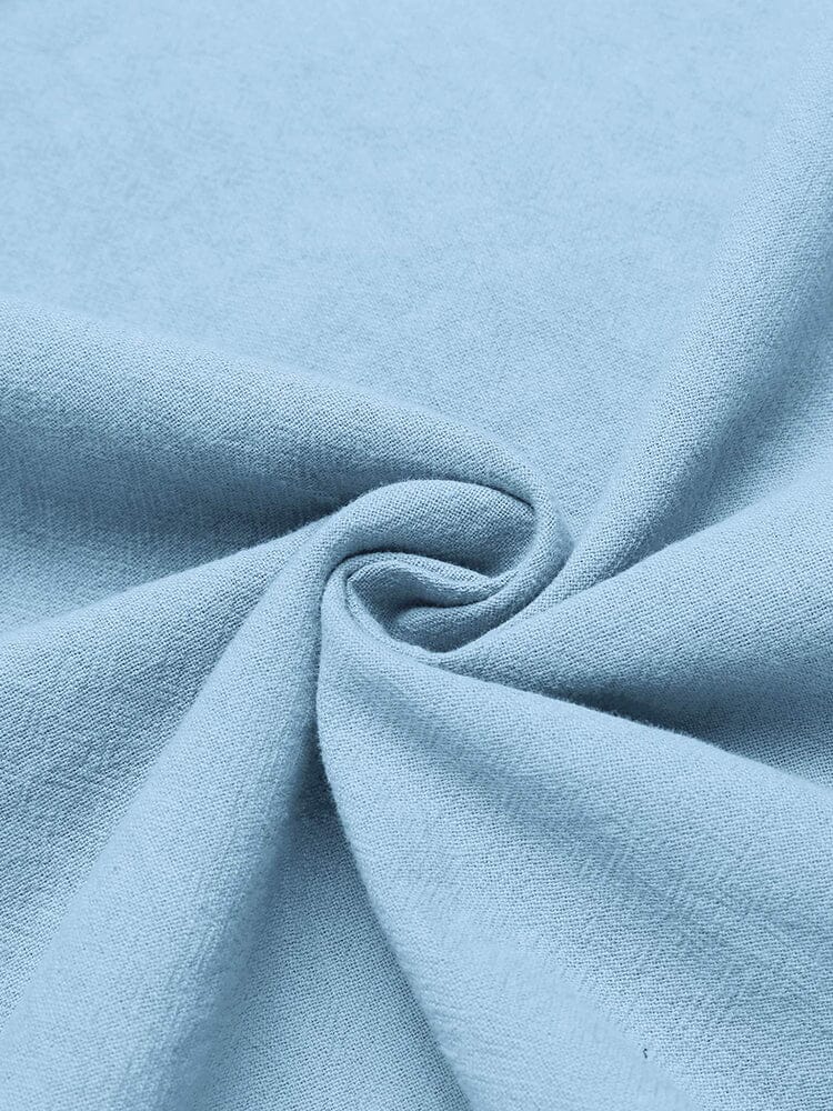 Camisa de lino y algodón con cordón ajustable
