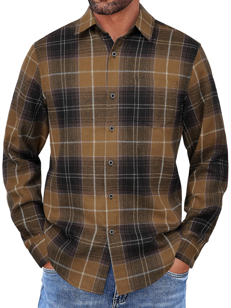 Camisa de franela a cuadros de botones