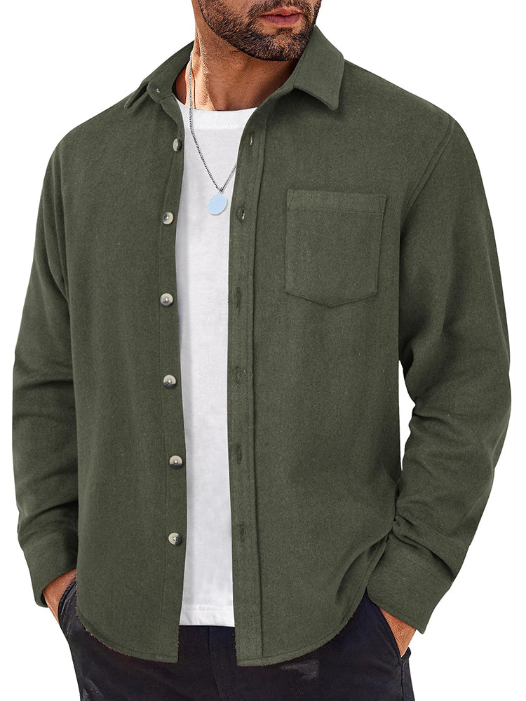 Camisa de franela casual de manga larga