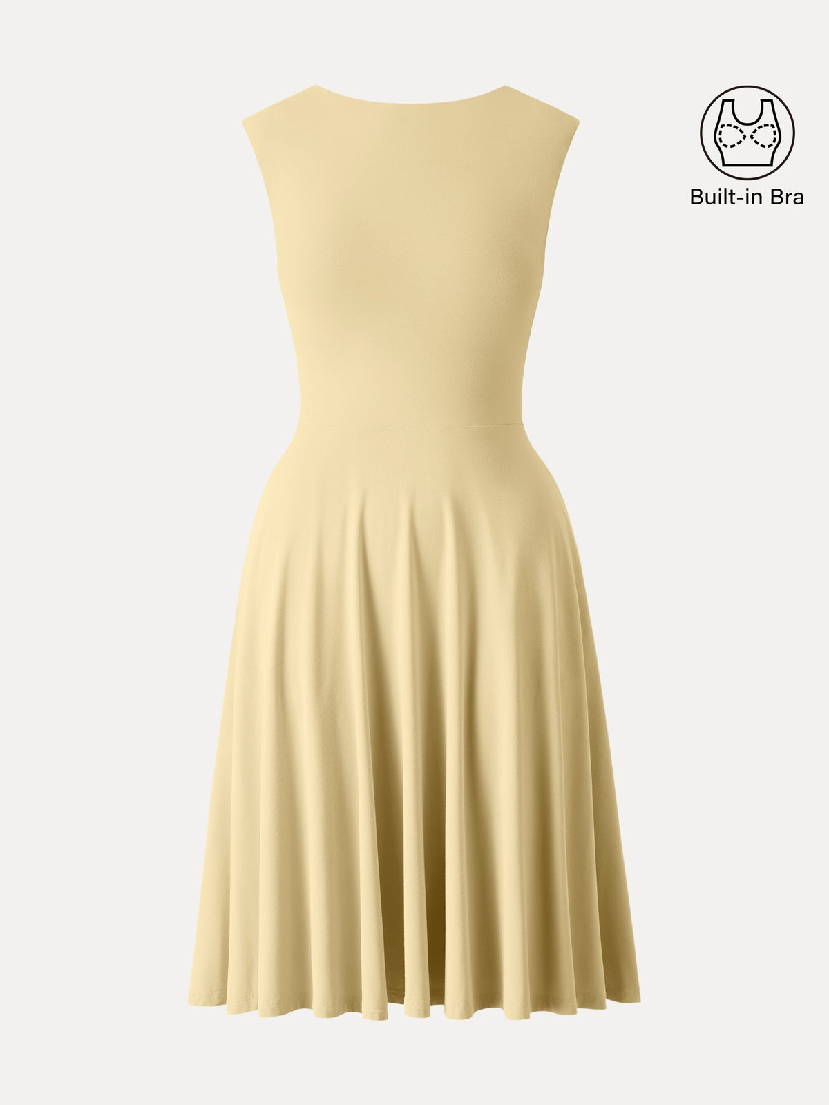 Vestido brami mini de cuello barco y hombros anchos con bolsillos