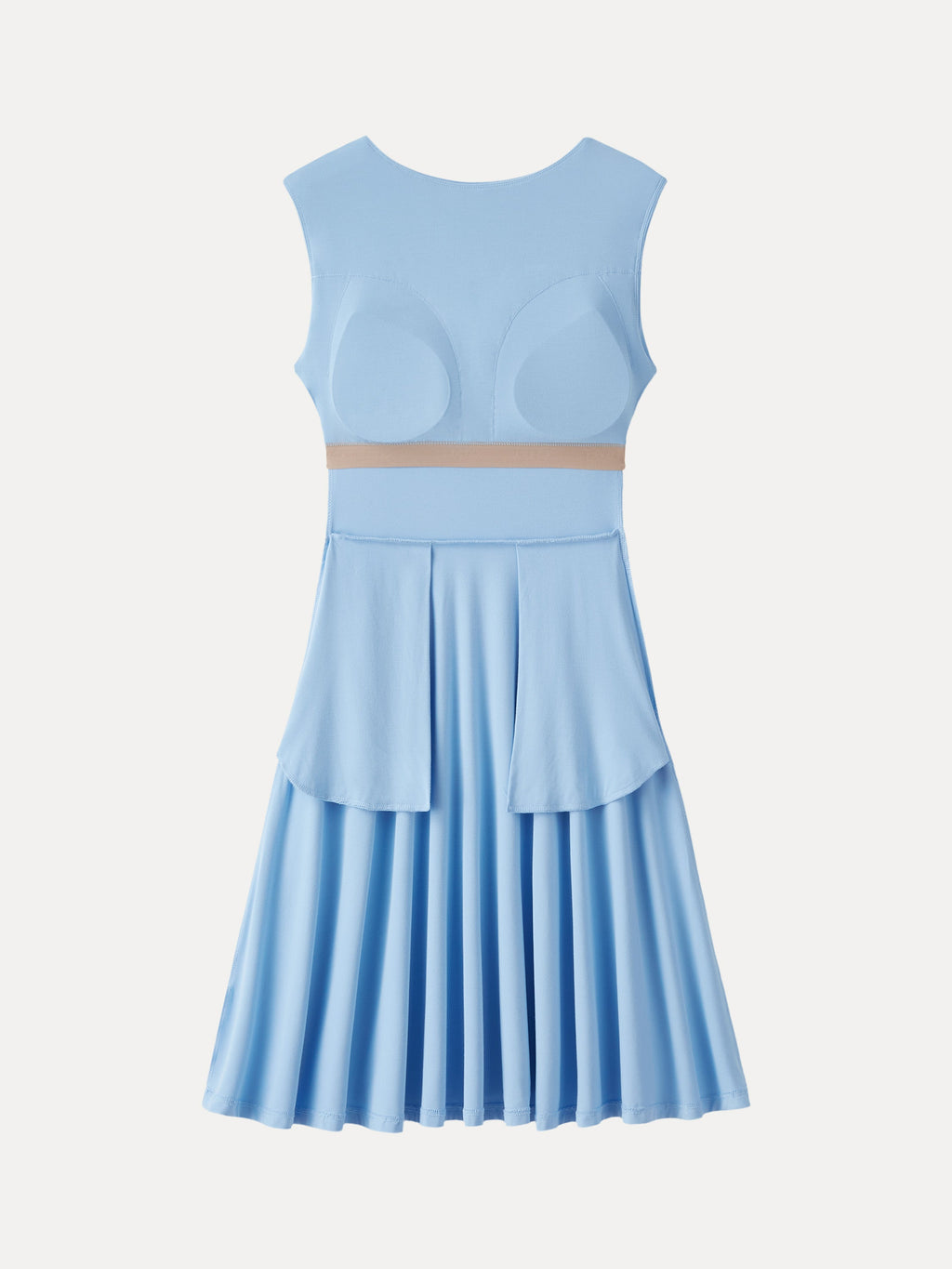 Vestido brami mini de cuello barco y hombros anchos con bolsillos