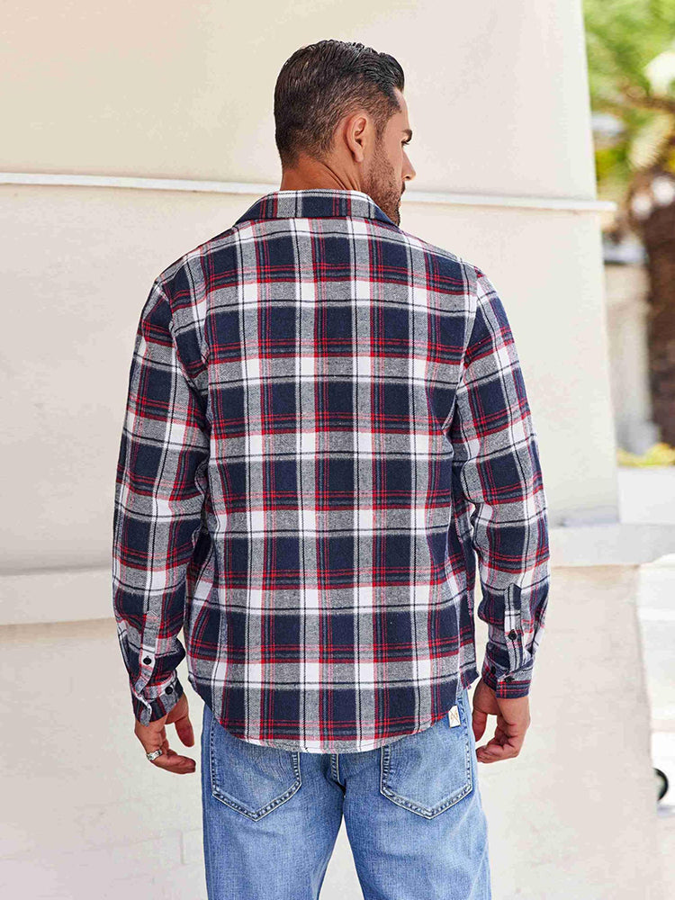 Camisa de franela a cuadros de botones