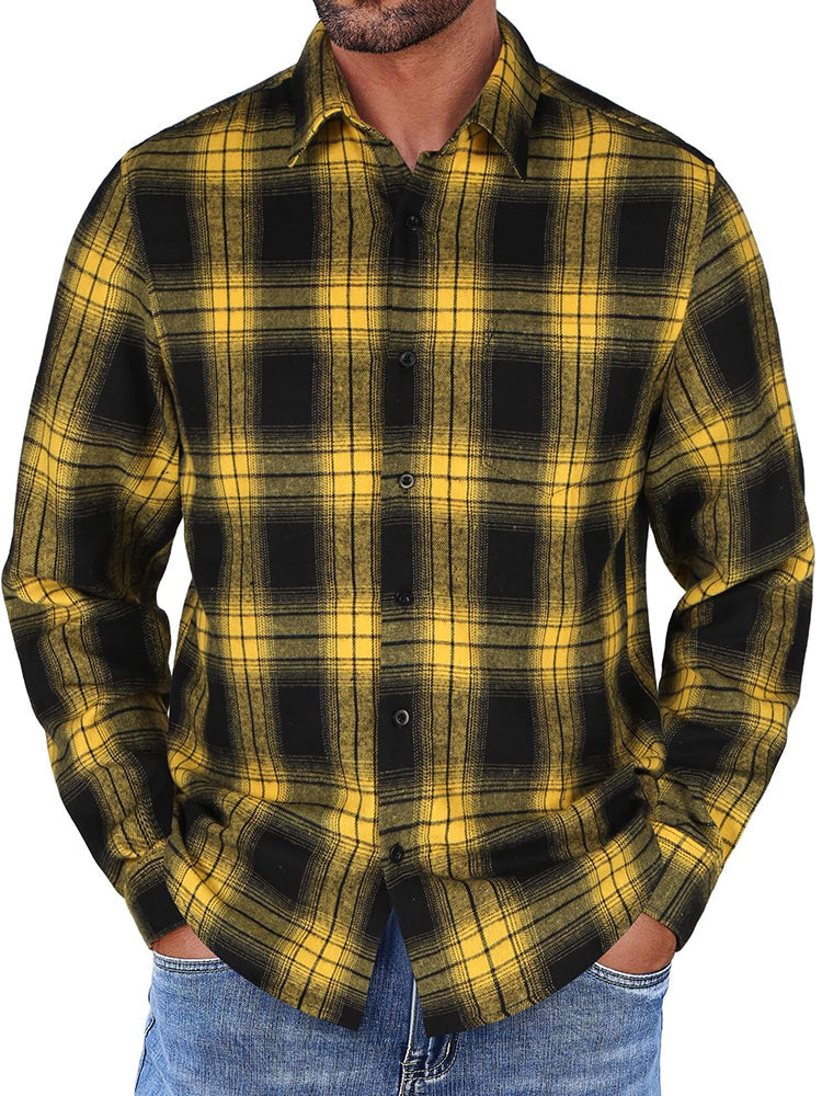 Camisa de franela a cuadros de botones