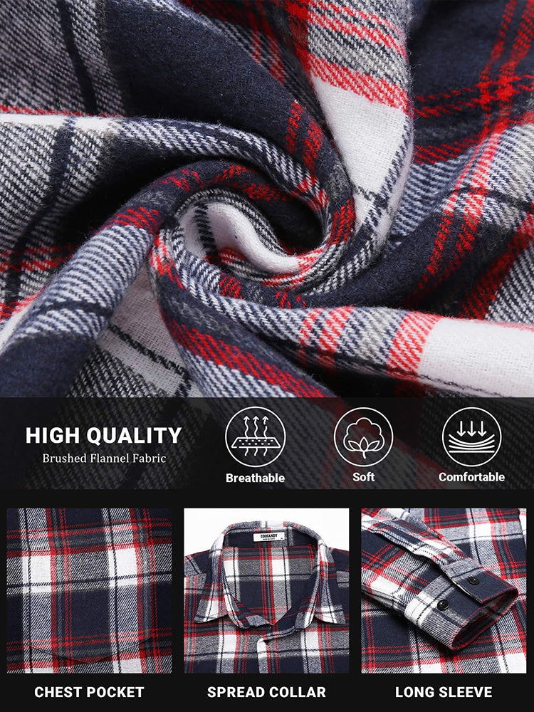 Camisa de franela a cuadros de botones