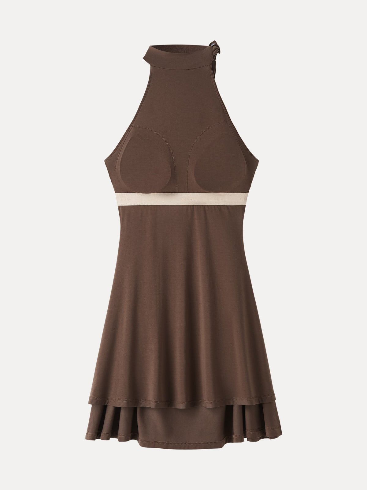 Vestido brami mini de cuello alto con lazo y fruncido