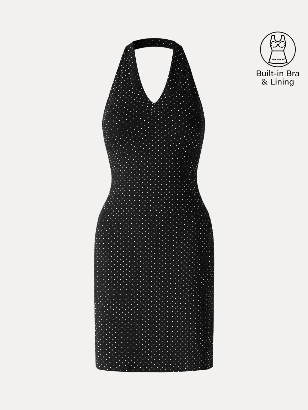 Vestido brami mini de cuello halter con lunares