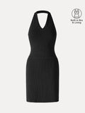 Vestido brami mini de cuello halter con lunares