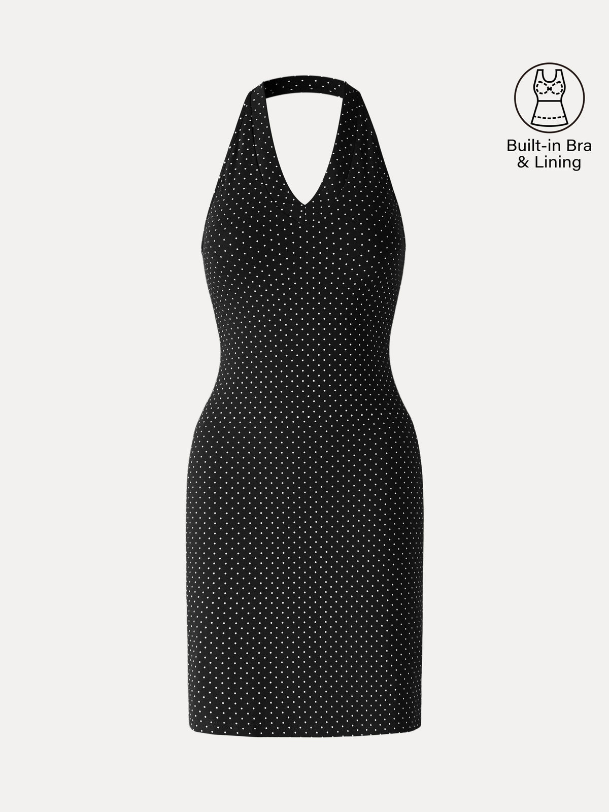 Vestido brami mini de cuello halter con lunares