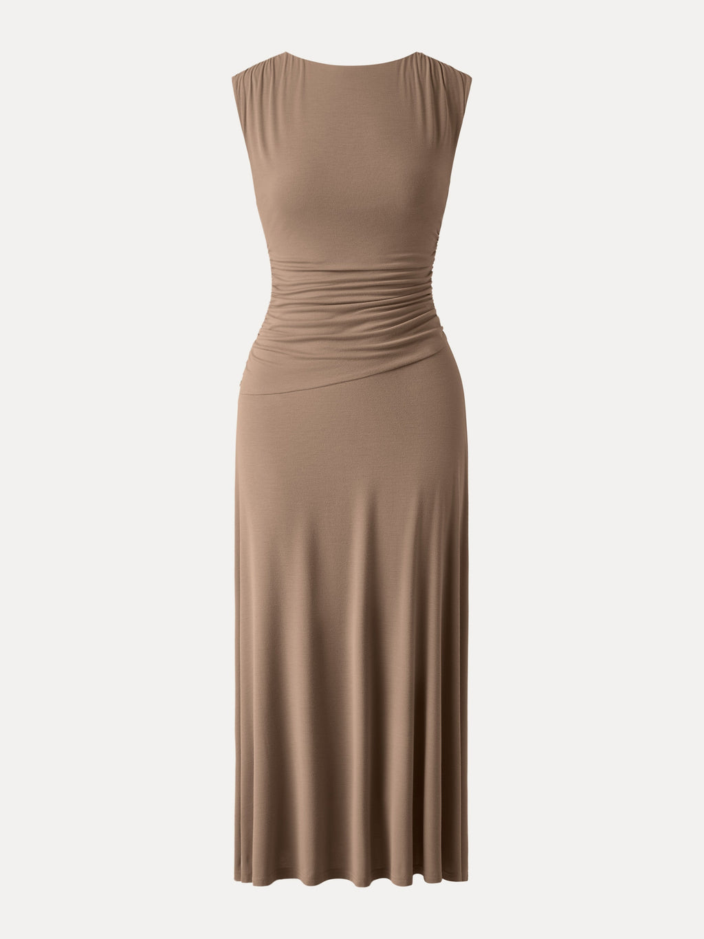 Vestido maxi fruncido lateral de sensación fresca
