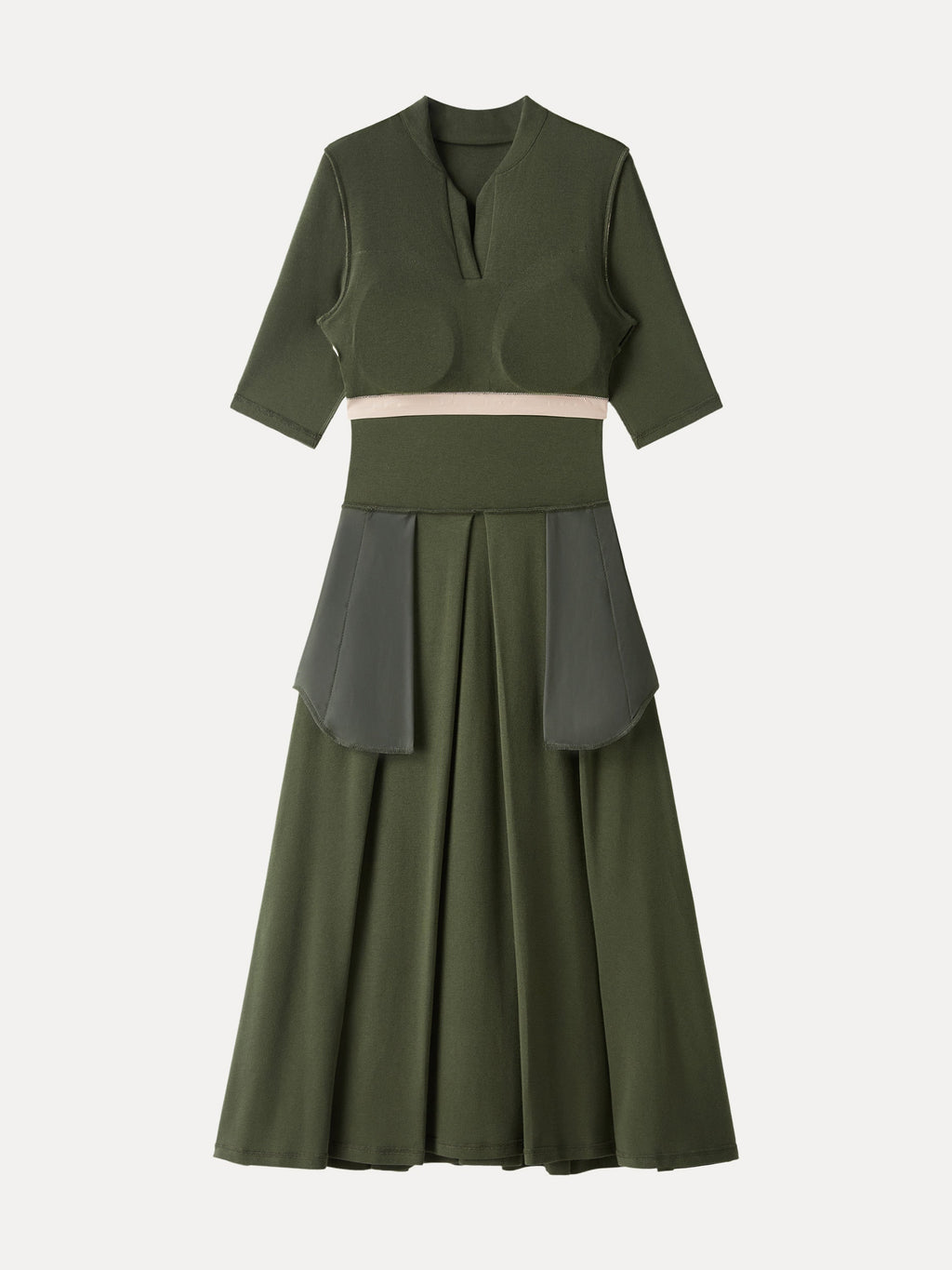 Vestido midi brami de cuello polo y manga a codo