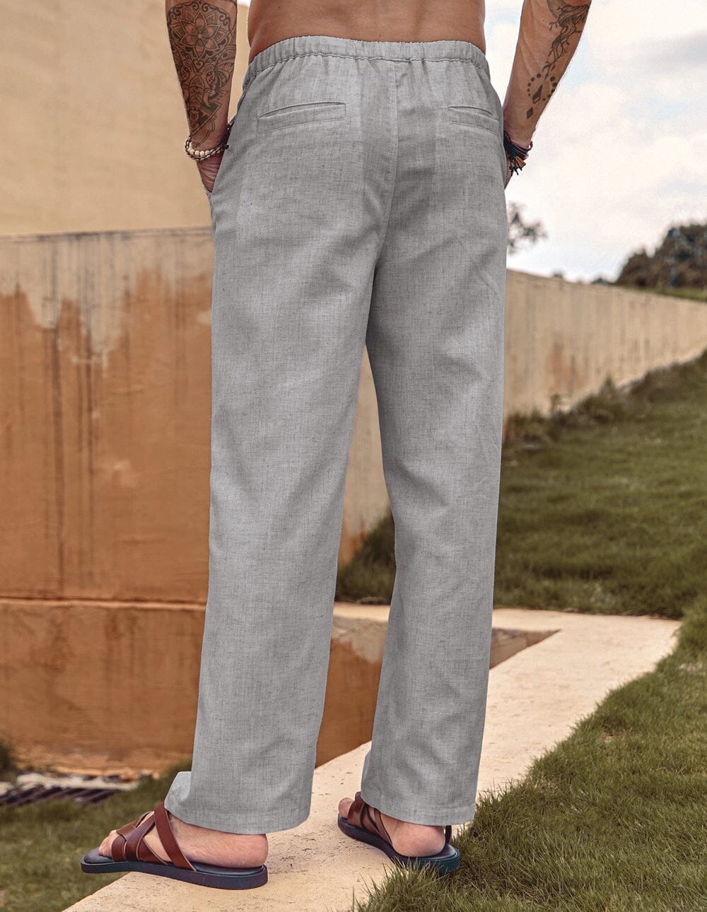 Pantalón holgado estilo lino