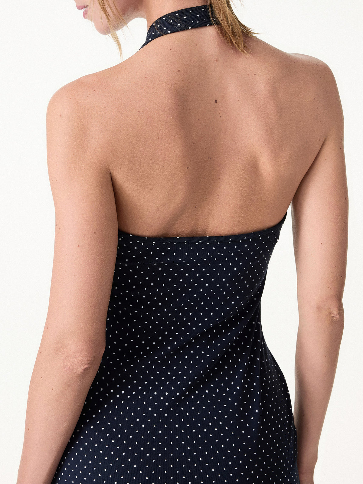 Vestido brami mini de cuello halter con lunares