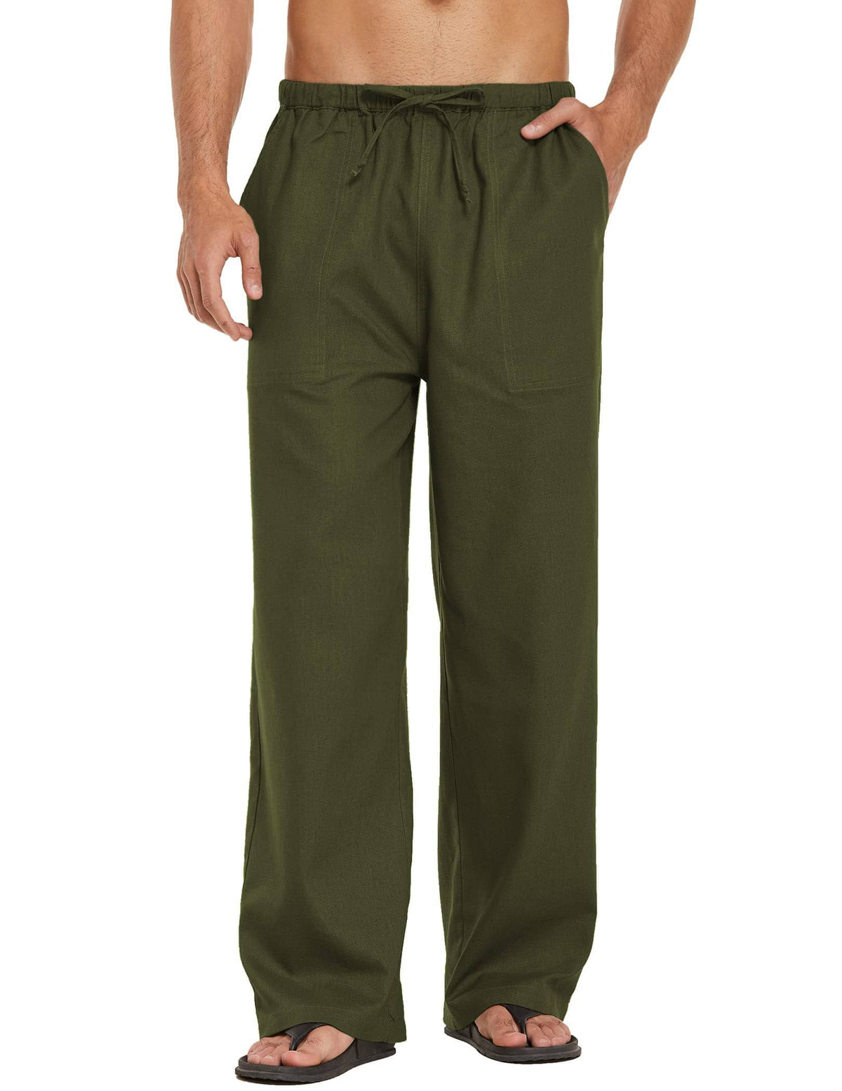 Pantalón holgado estilo lino para yoga