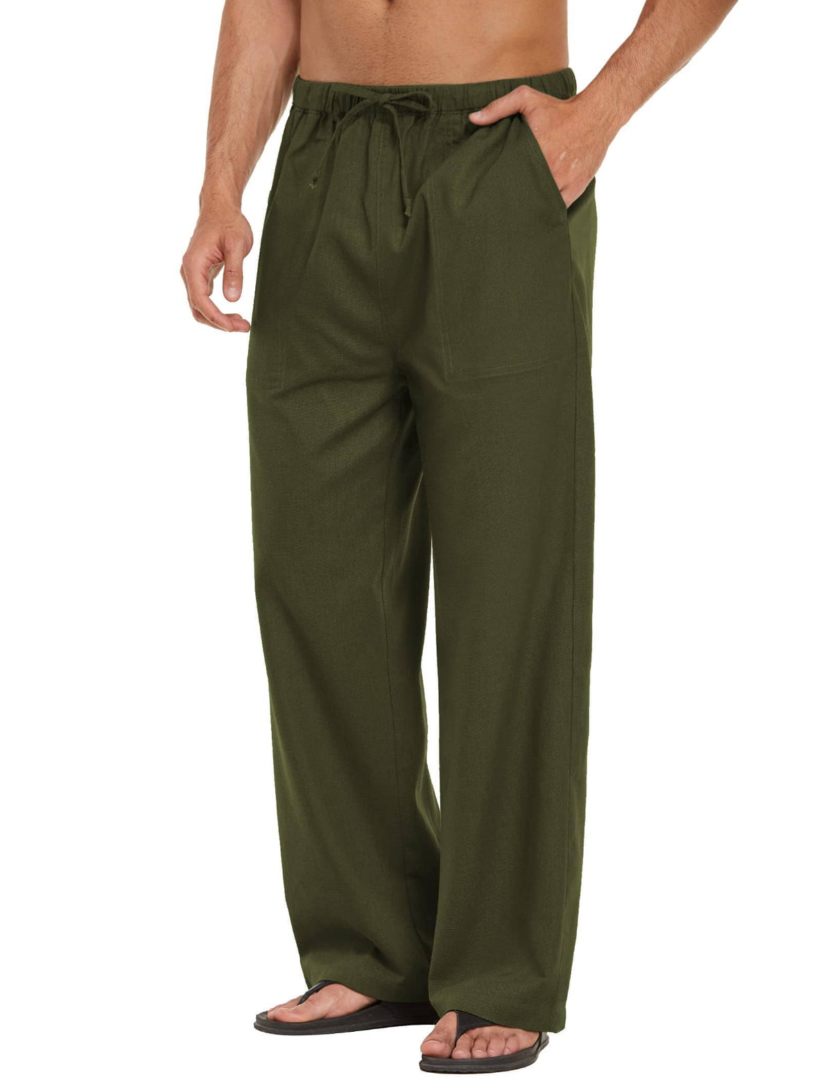 Pantalón holgado estilo lino para yoga