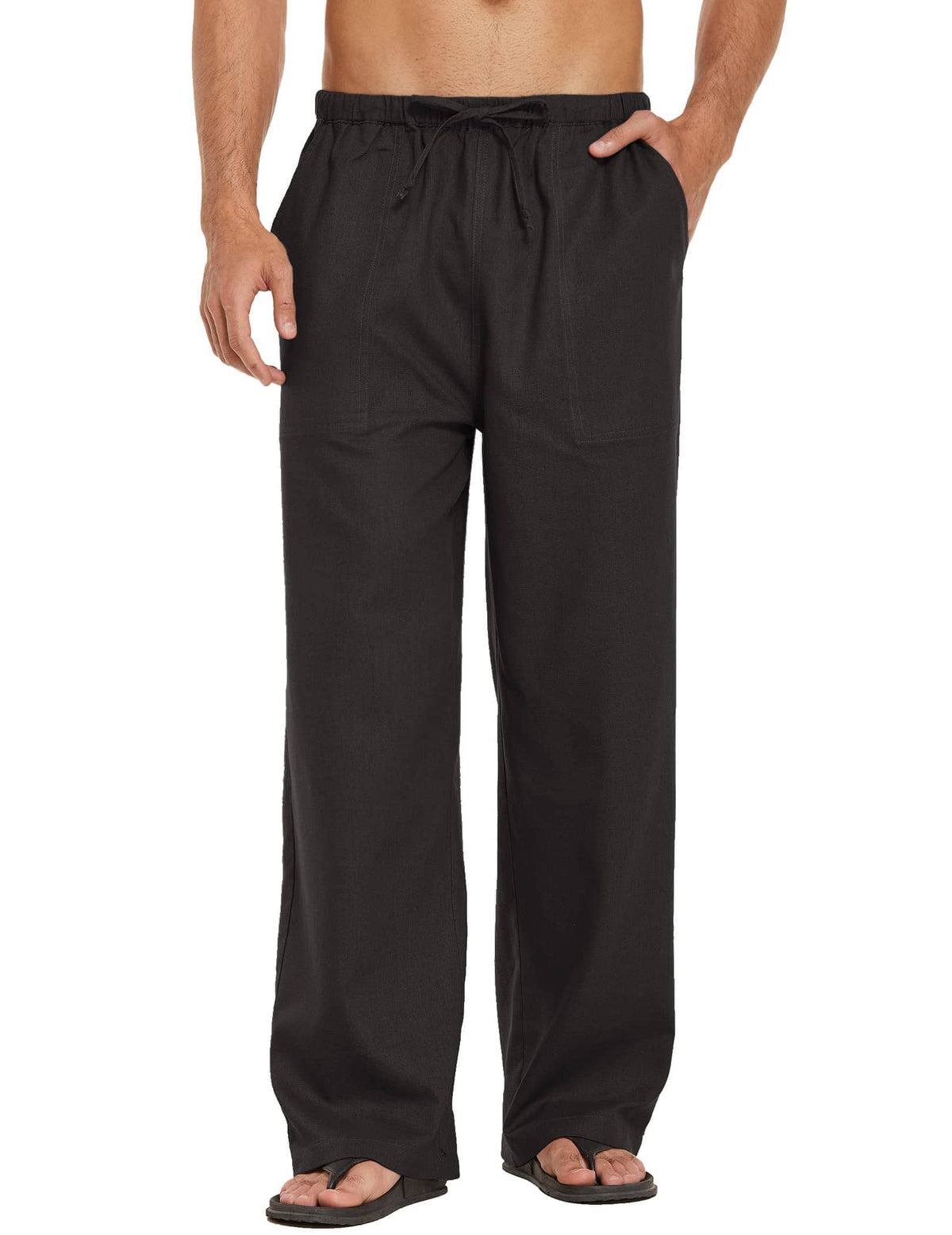 Pantalón holgado estilo lino para yoga