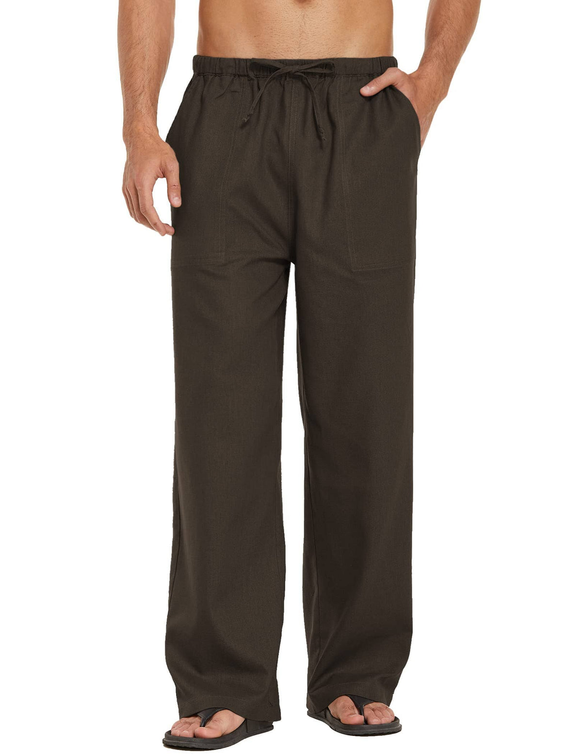 Pantalón holgado estilo lino para yoga