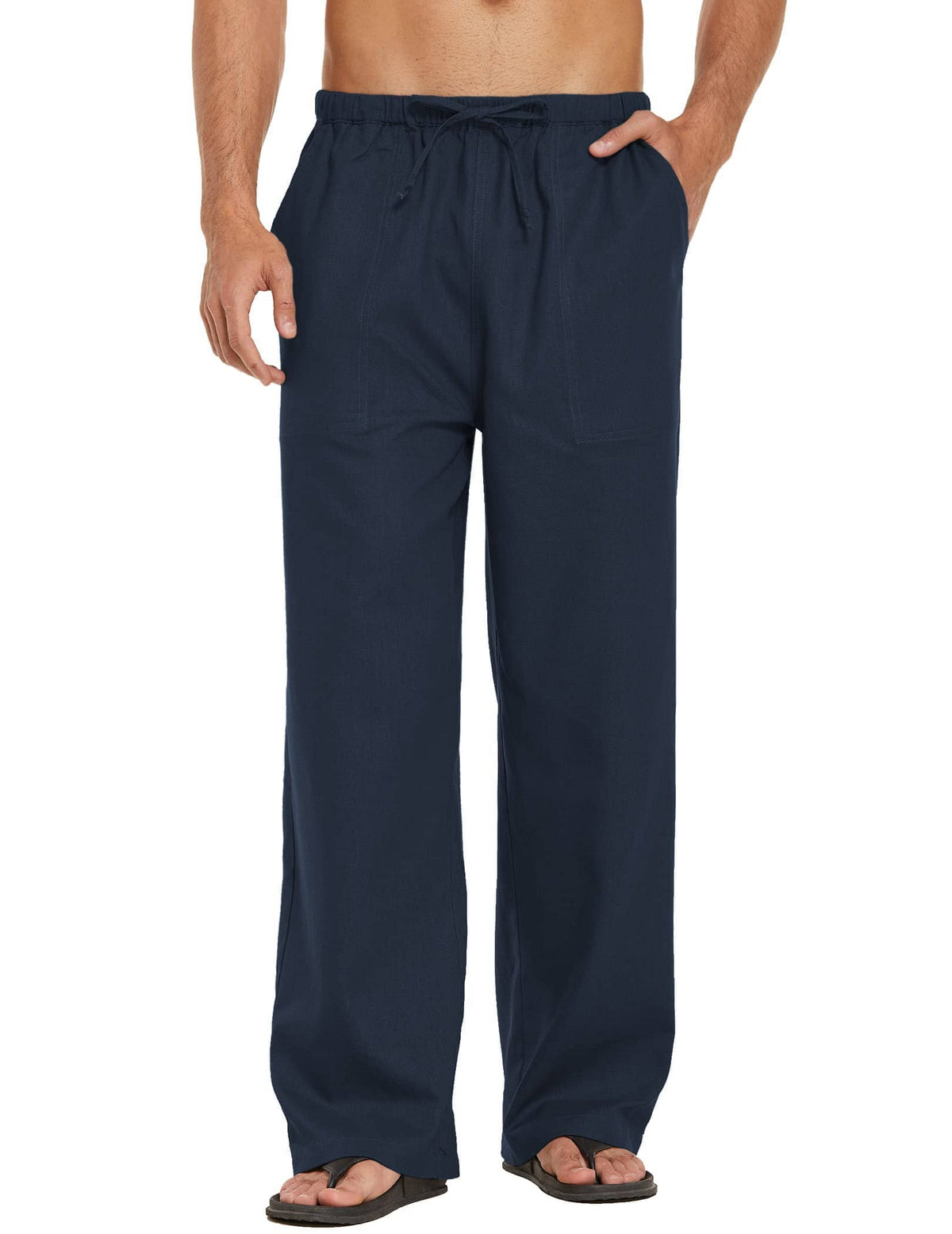 Pantalón holgado estilo lino para yoga