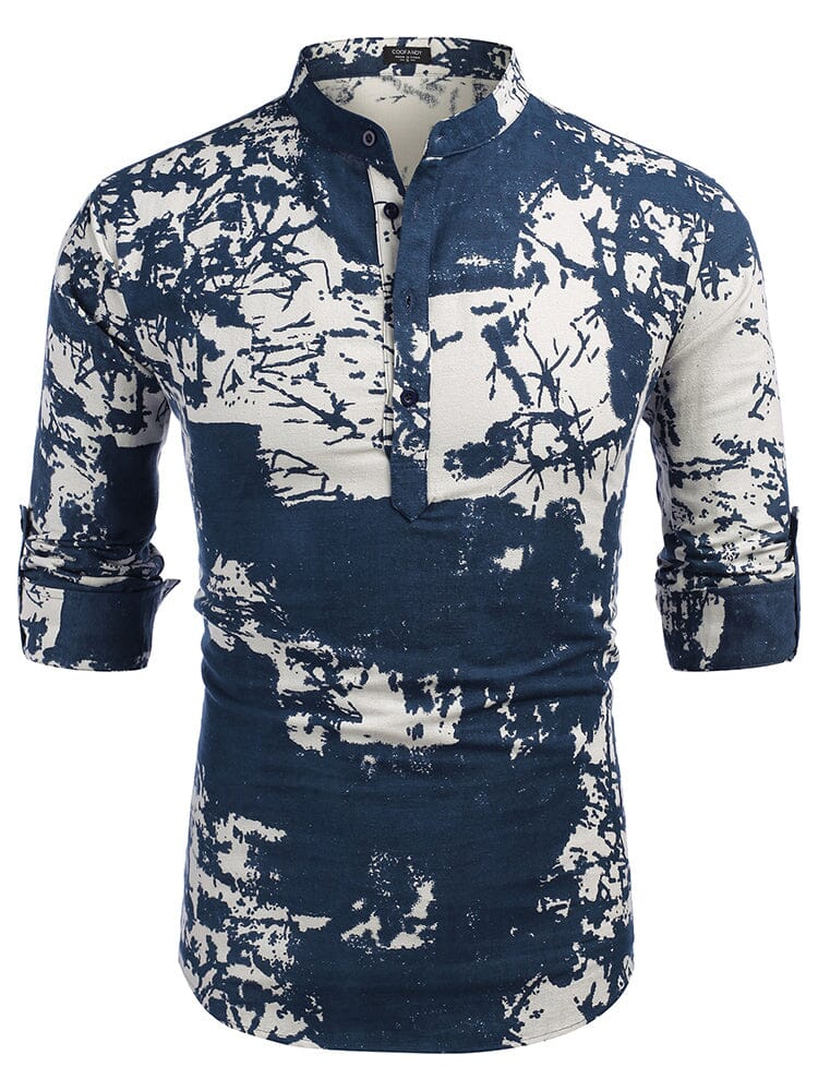 Camisa henley de algodón y cáñamo