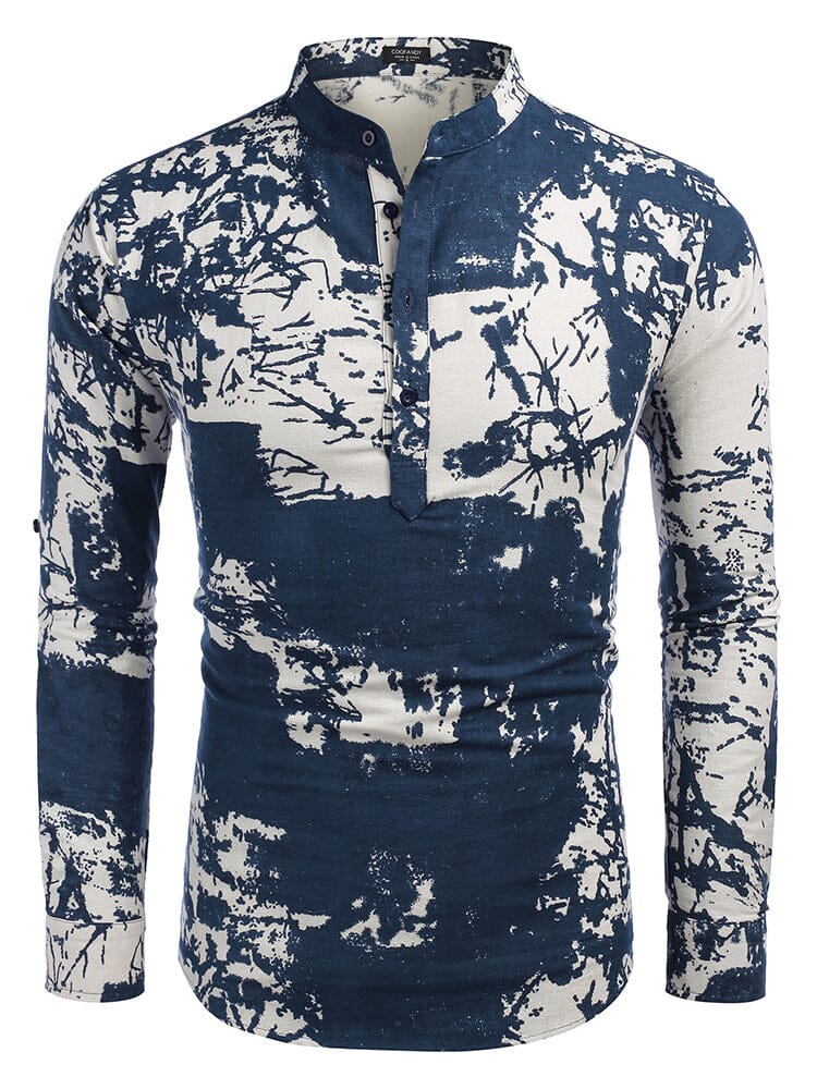 Camisa henley de algodón y cáñamo