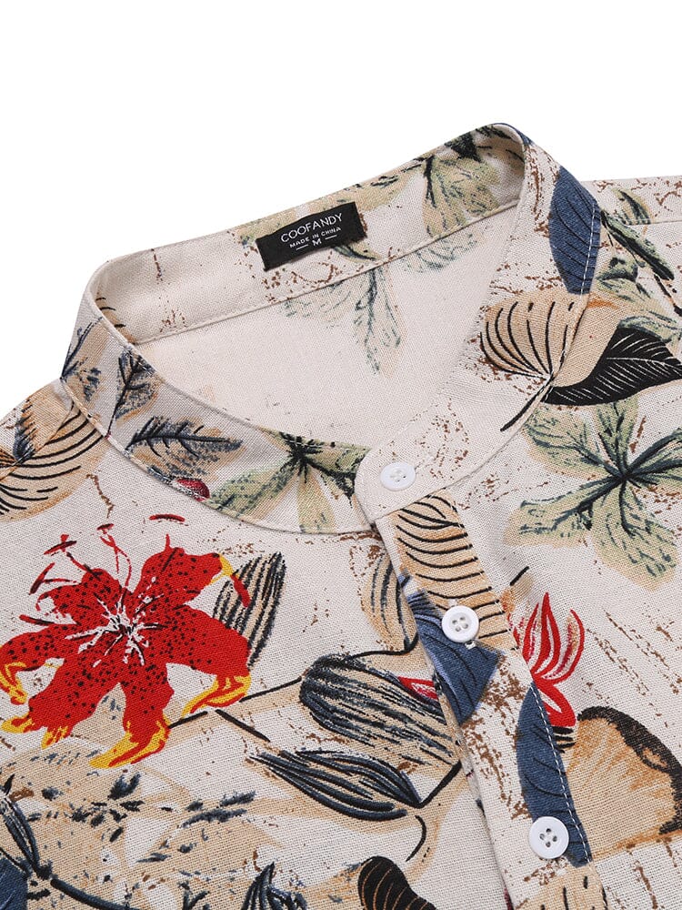 Camisa henley de algodón y cáñamo