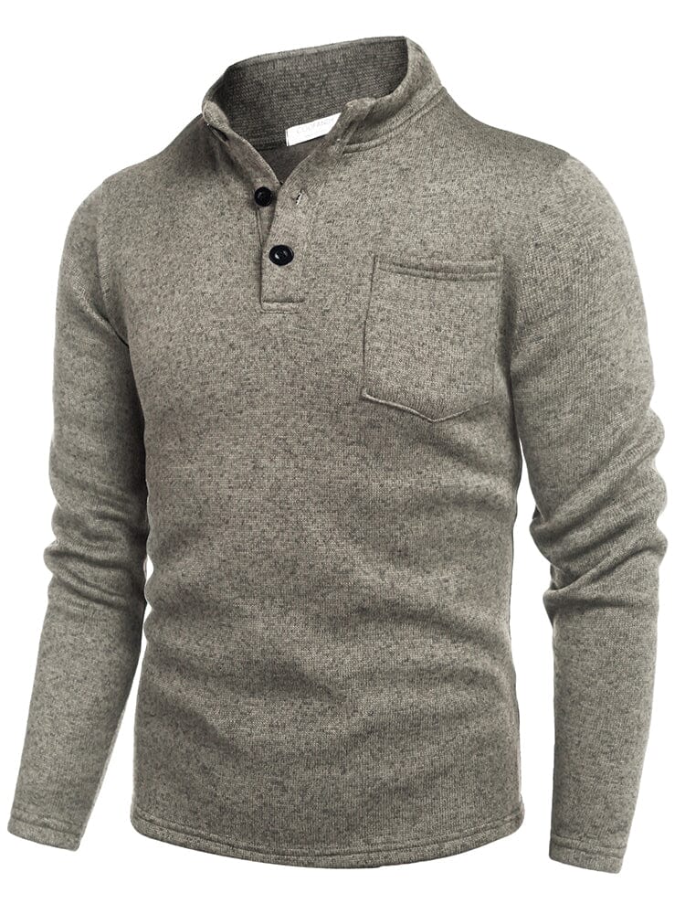 Sudadera henley térmica de forro polar