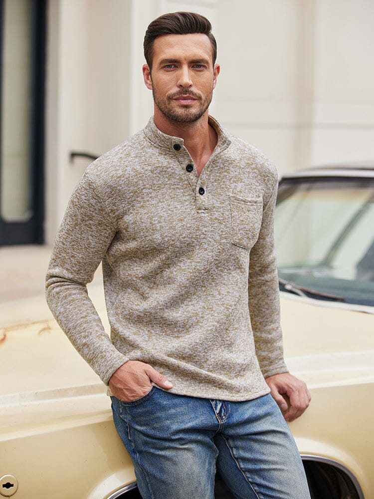 Sudadera henley térmica de forro polar